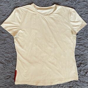 Prada Sport Linea Rossa Vintage Y2K Cream Short Sleeve Tee